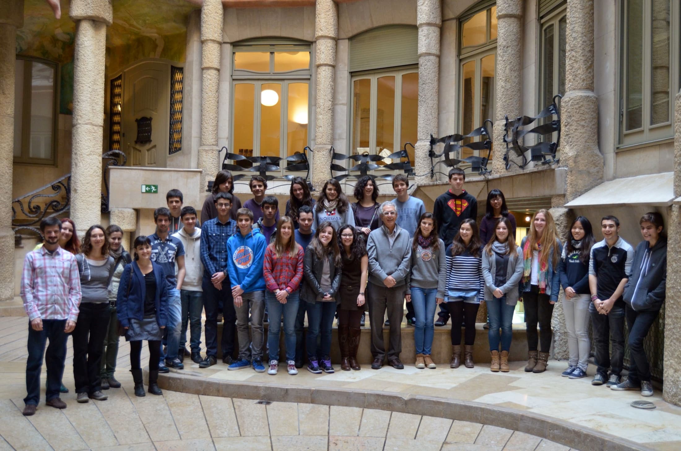 Group photograph from the Crazy About Biomedicine program at IRB Barcelona in 2013